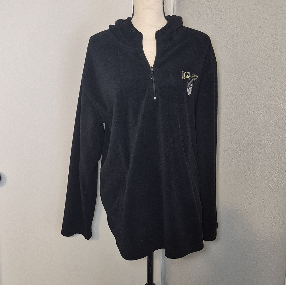 Black Half-Zip US Army Men's Sweater